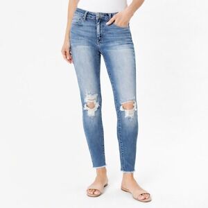 KanCan Distressed Skinny Jeans Size 28 NWT Raw Hem